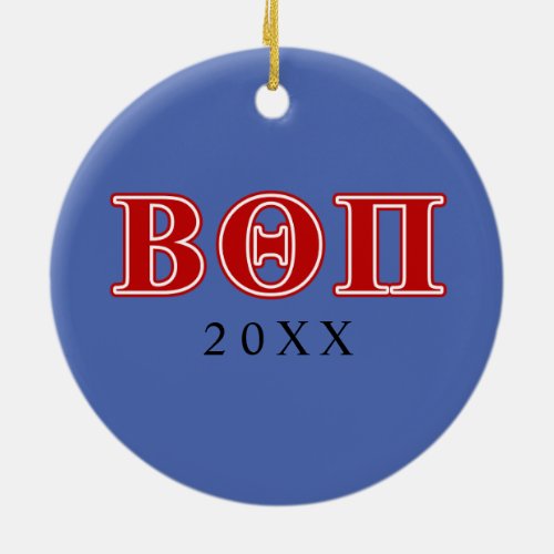 Beta Theta Pi Red Letters Ceramic Ornament