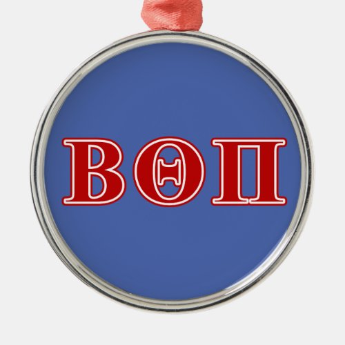 Beta Theta Pi Red Letters Metal Ornament