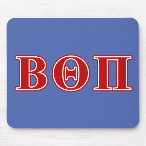 Beta Theta Pi Red Letters Mouse Pad