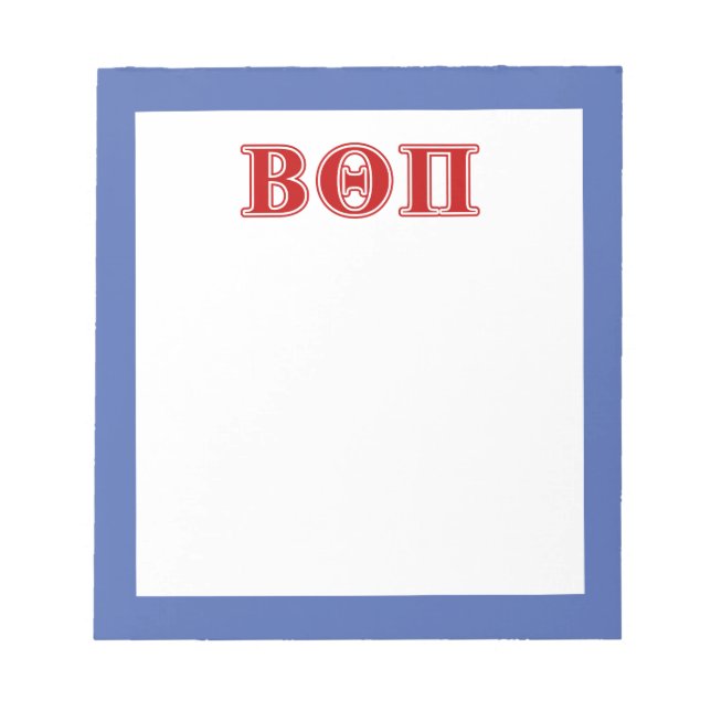 Beta Theta Pi Red Letters Notepad (Front)