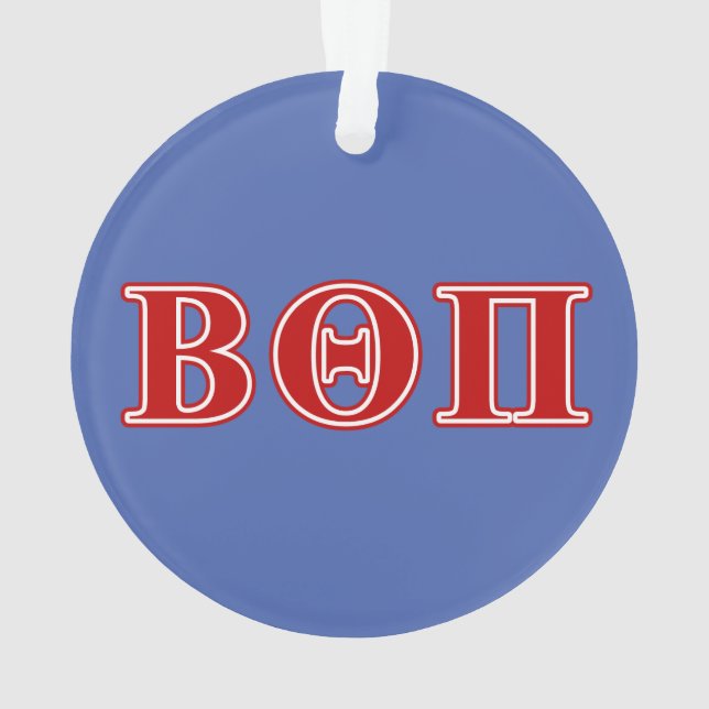 Beta Theta Pi Red Letters Ornament (Back)