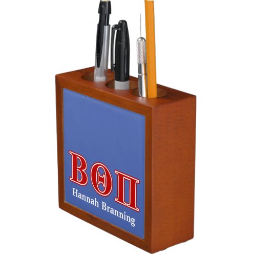 Beta Theta Pi Red Letters PencilPen Holder