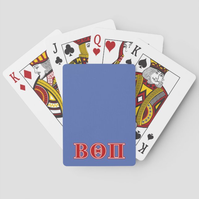 Beta Theta Pi Red Letters Poker Cards (Back)