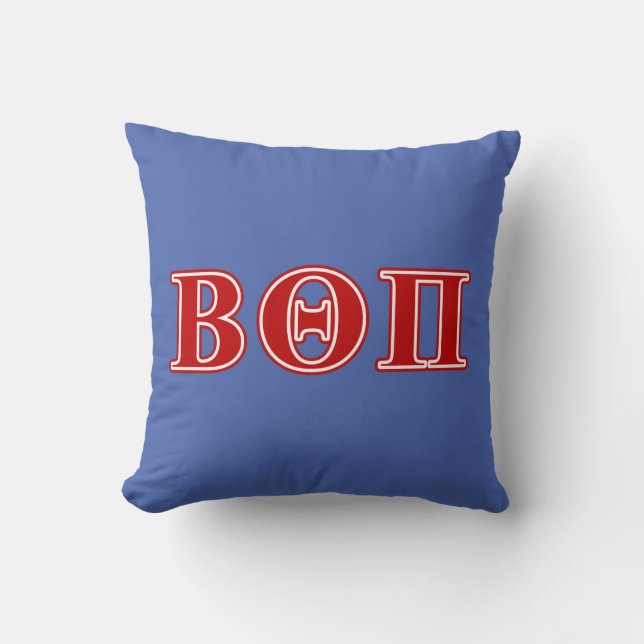 Beta Theta Pi Red Letters Throw Pillow (Front)