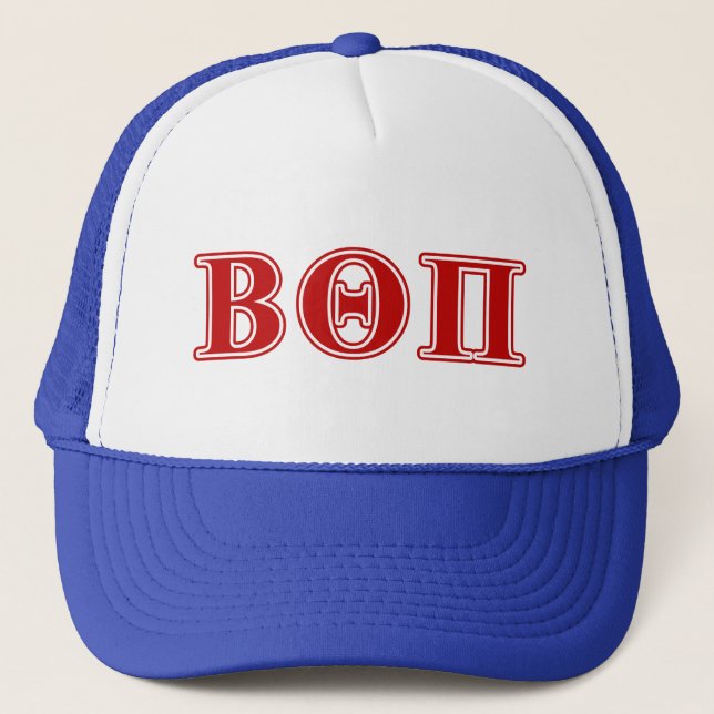 Beta Theta Pi Red Letters Trucker Hat (Front)