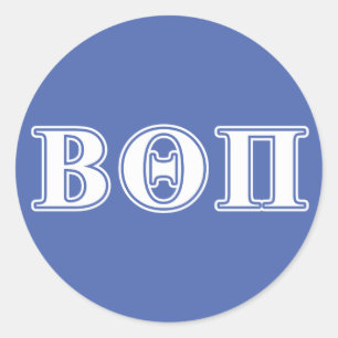 Beta Theta Pi White and Blue Letters Classic Round Sticker