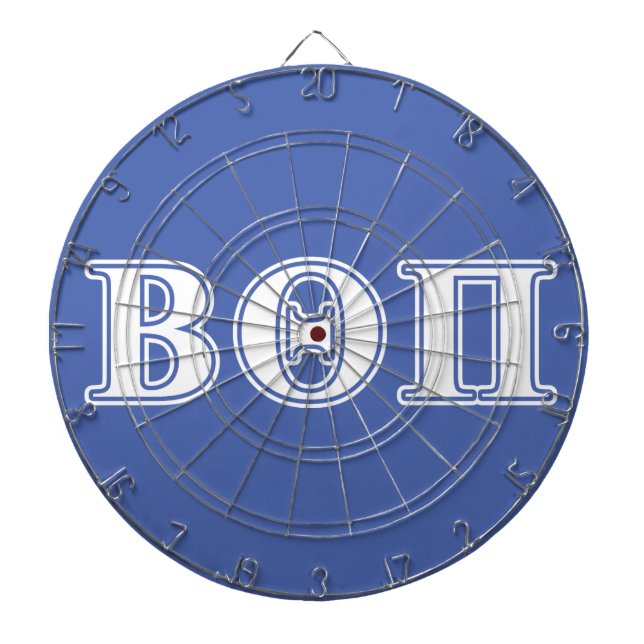 Beta Theta Pi White and Blue Letters Dartboard (Front)