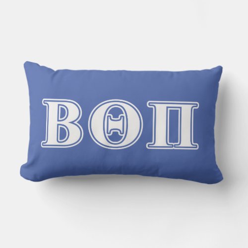 Beta Theta Pi White and Blue Letters Lumbar Pillow