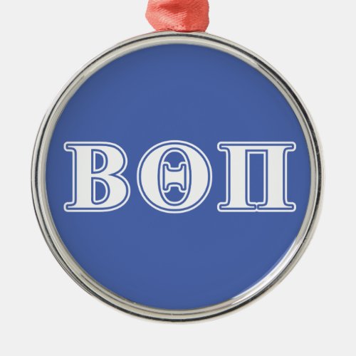 Beta Theta Pi White and Blue Letters Metal Ornament