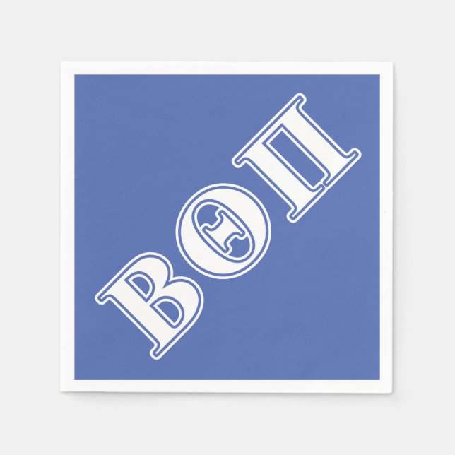 Beta Theta Pi White and Blue Letters Napkins (Front)