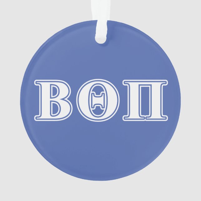 Beta Theta Pi White and Blue Letters Ornament (Back)