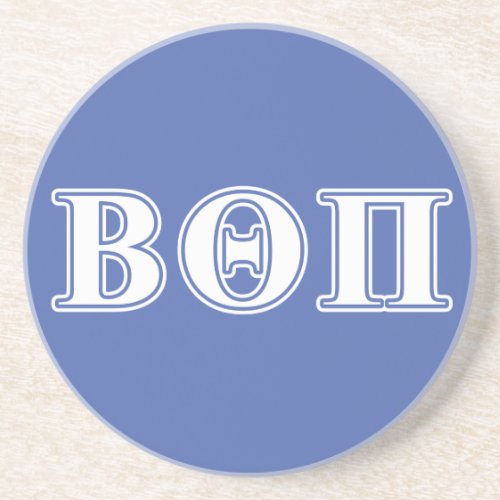 Beta Theta Pi White and Blue Letters Sandstone Coaster