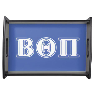Beta Theta Pi White and Blue Letters Serving Tray