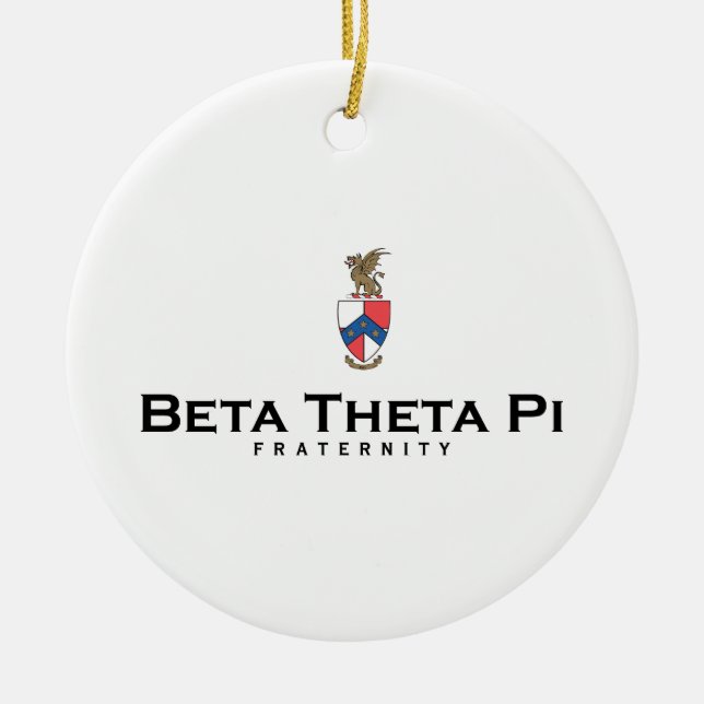 Beta Theta Pi with Crest - Color Ceramic Ornament (Front)