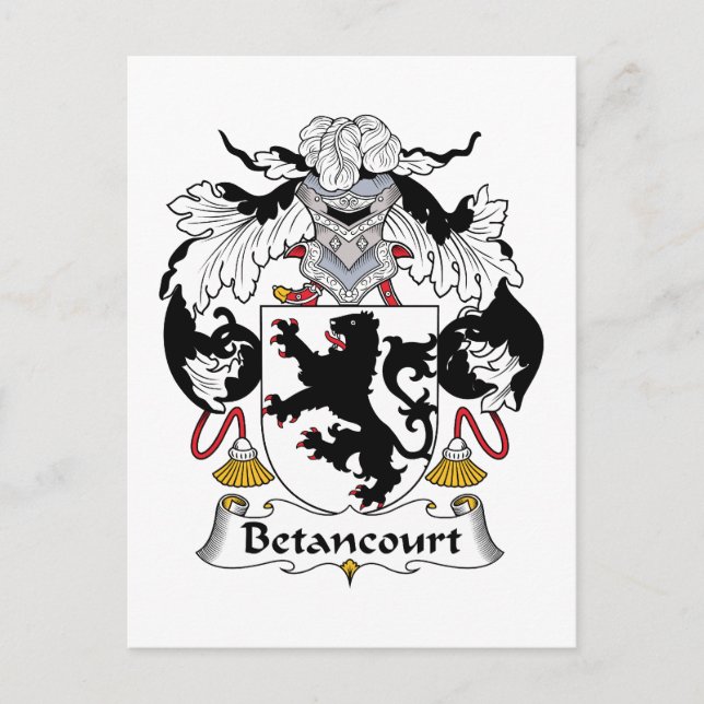 Betancourt Family Crest Postcard (Front)