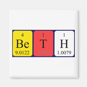 Beth periodic table name magnet