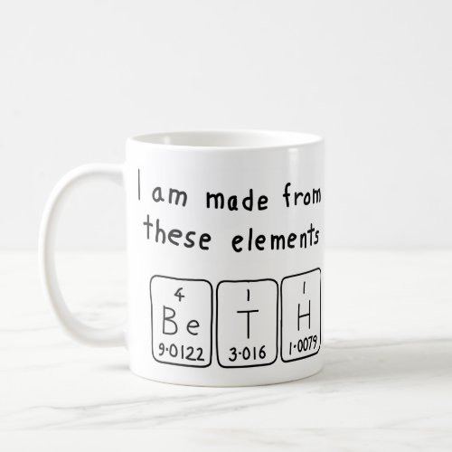 Beth periodic table name mug