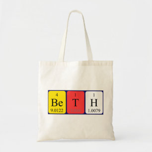 Beth periodic table name tote bag