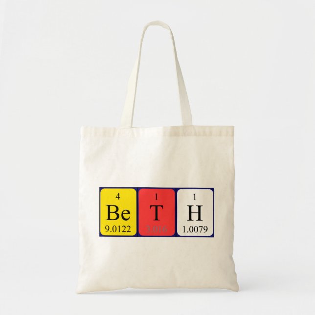 Beth periodic table name tote bag (Front)