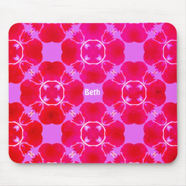 BETH ~ Retro Fractal Pattern ~ Personalized ~ Mouse Pad (Front)
