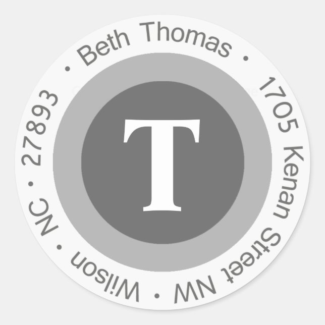 Beth Thomas Round Address Labels (Front)
