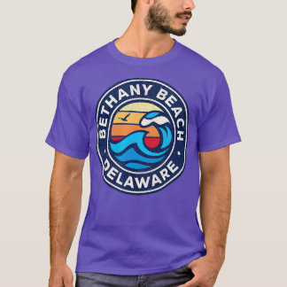 Bethany Beach Delaware DE Vintage Nautical Waves D T-Shirt