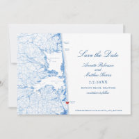 Bethany Beach Delaware Map Elegant Blue Wedding
