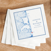 Bethany Beach Delaware Map Elegant Navy Wedding Napkins
