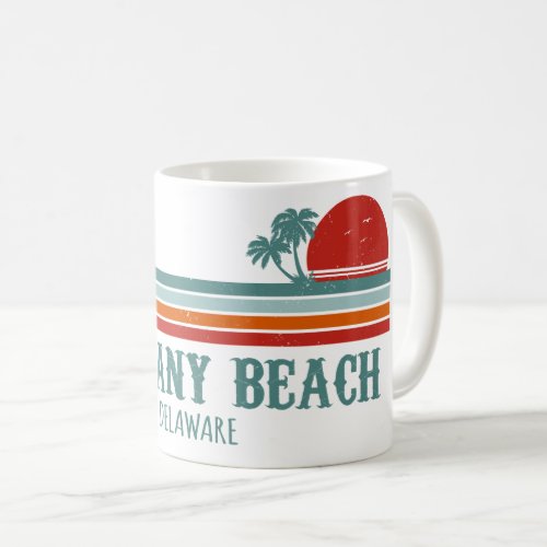 Bethany Beach Delaware Palm Trees Retro Sunset 80s Coffee Mug