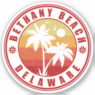 Bethany Beach Delaware Palm Trees Vintage 80s Sticker