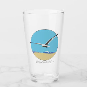 Bethany Beach, Delaware Sea Gull Flying over Beach Glass