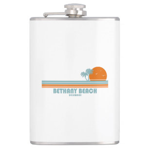 Bethany Beach Delaware Sun Palm Trees Flask