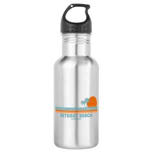 Bethany Beach Delaware Sun Palm Trees Stainless Steel Water Bottle