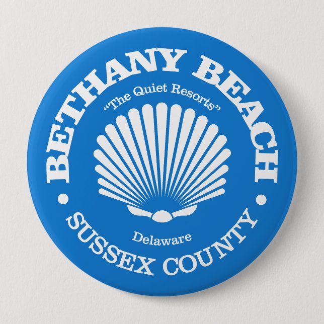 Bethany Beach (seashell) Button (Front)
