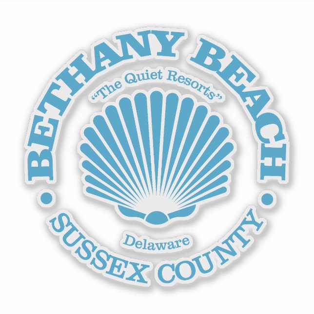 Bethany Beach (seashell) Sticker (Front)