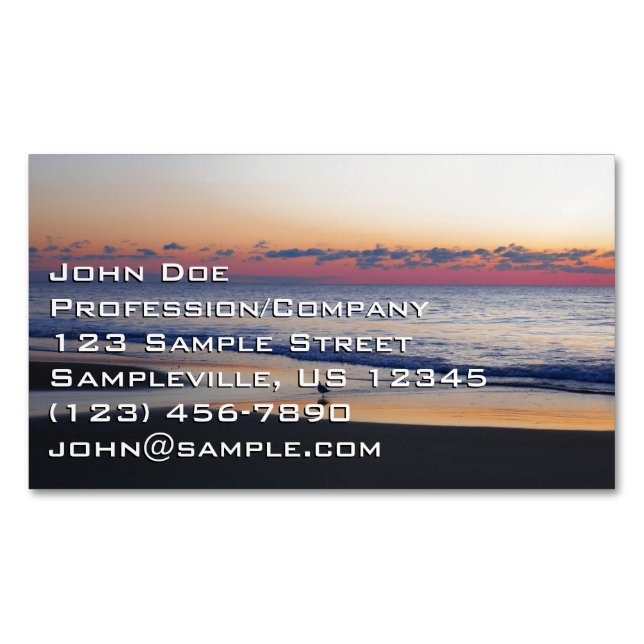 Bethany Beach Sunrise I Business Card Magnet (Front)