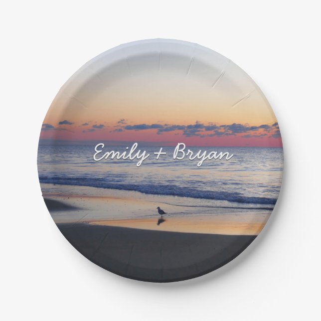 Bethany Beach Sunrise I Paper Plates (Front)
