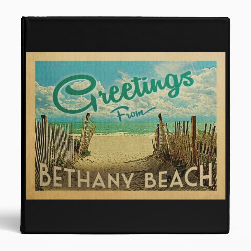 Bethany Beach Vintage Travel 3 Ring Binder