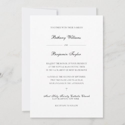 Bethany Catholic Wedding Invitations with RSVP