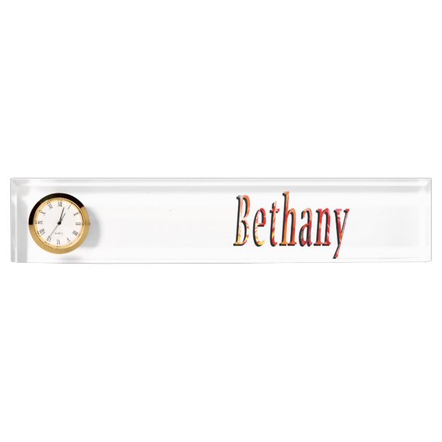 Bethany Girls Name Logo Desk Name Plate (Front)