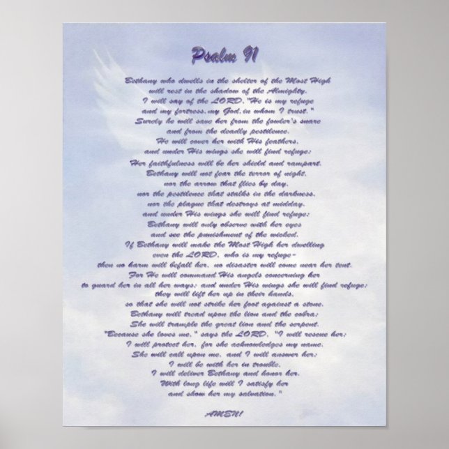 Bethany's refuge Psalm 91 NIV Poster (Front)