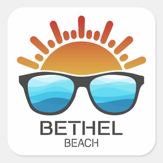 Bethel Beach Virginia Sunglasses Square Sticker (Front)