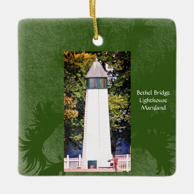 Bethel Bridge Lighthouse Ceramic Ornament (Front)