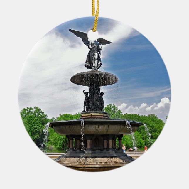 Bethesda "Angel of the Waters" Central Park, NYC Ceramic Ornament (Front)