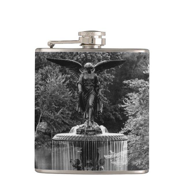 Bethesda Fountain in Central Park Photo Hip Flask (Front)