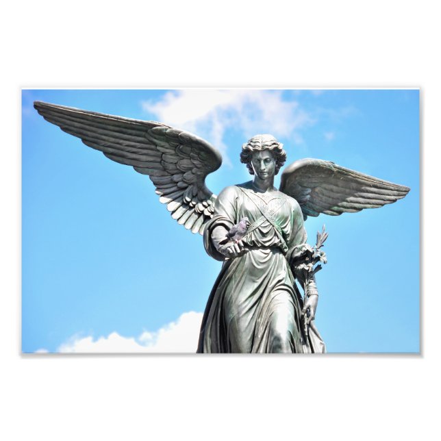Bethesda Fountain Statue in Central Park, NY Photo Print (Front)