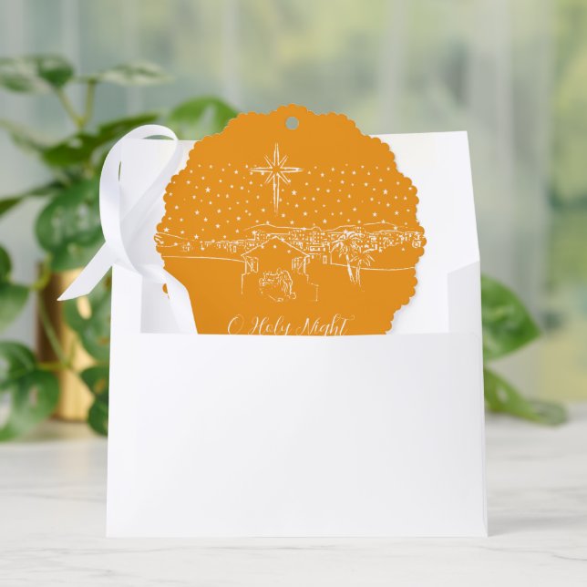 Bethlehem nativity custom ornament card (Envelope)