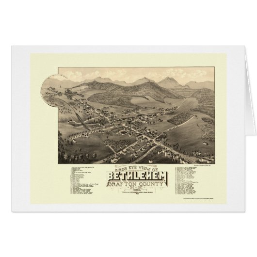Bethlehem, NH Panoramic Map - 1883 Cards (Front Horizontal)