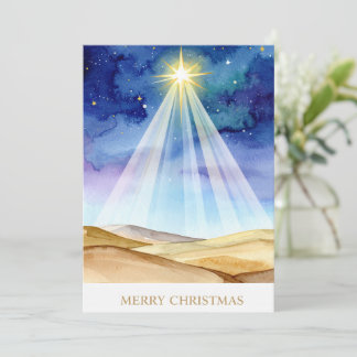 Bethlehem Night Sky Star Merry Christmas Holiday  Card