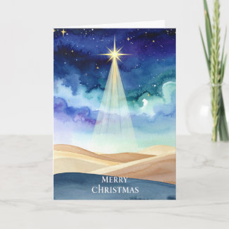 Bethlehem Night Sky Star Merry Christmas Holiday  Card